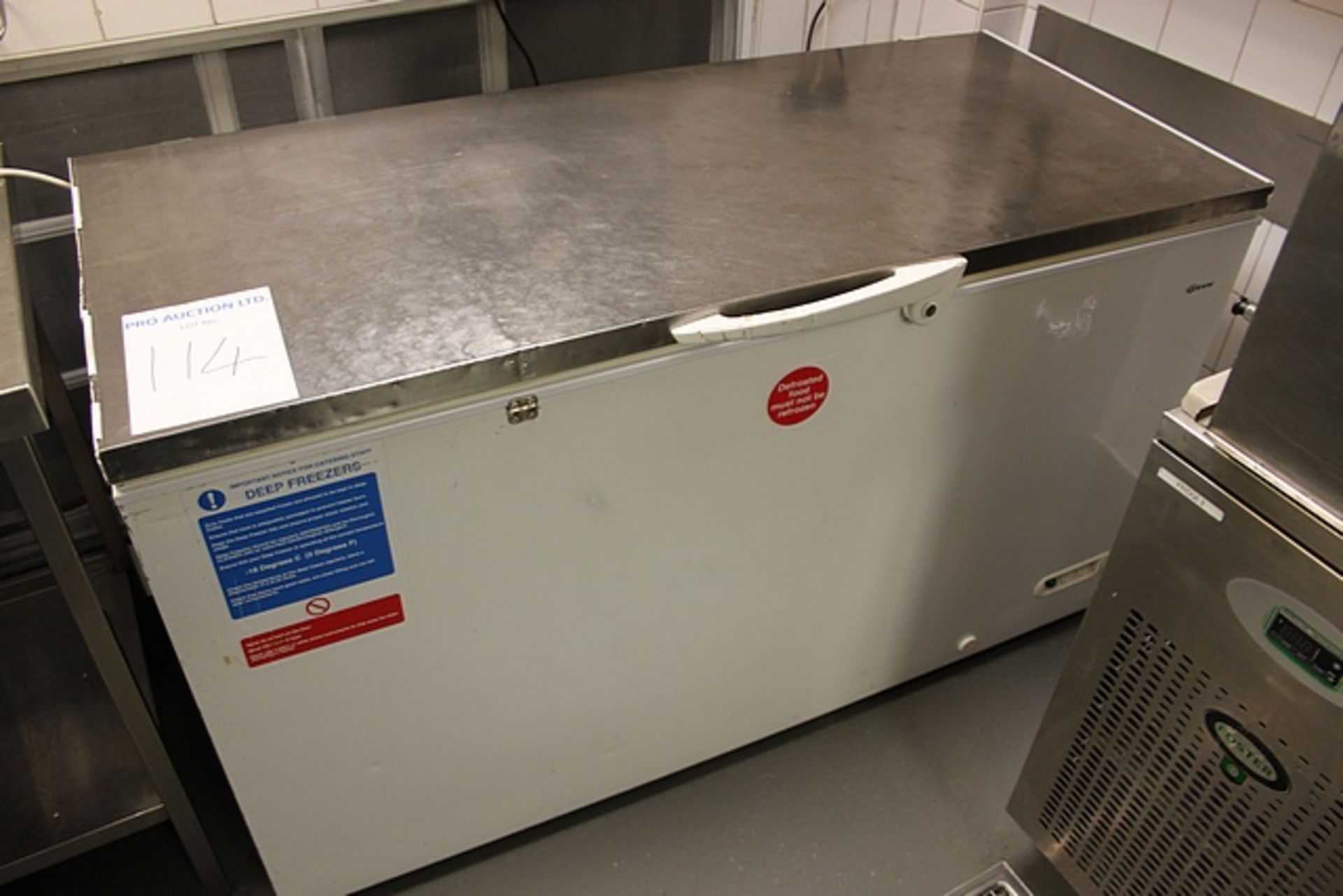 Gram EL53 527 Litre chest freezer stainless steel top 1500mm