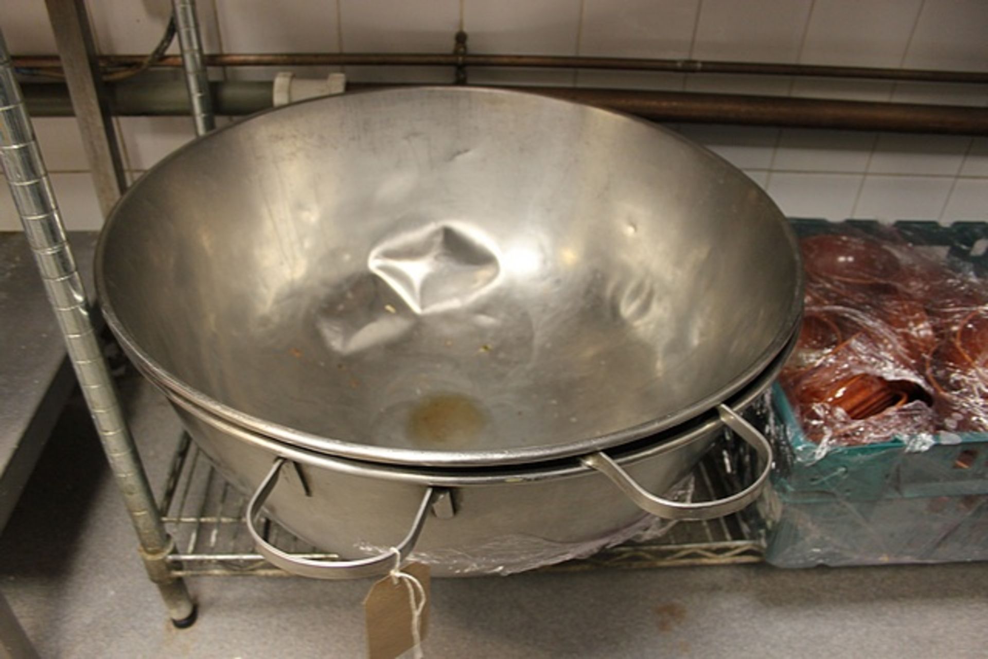 2 x large stainless steel mixing bowls