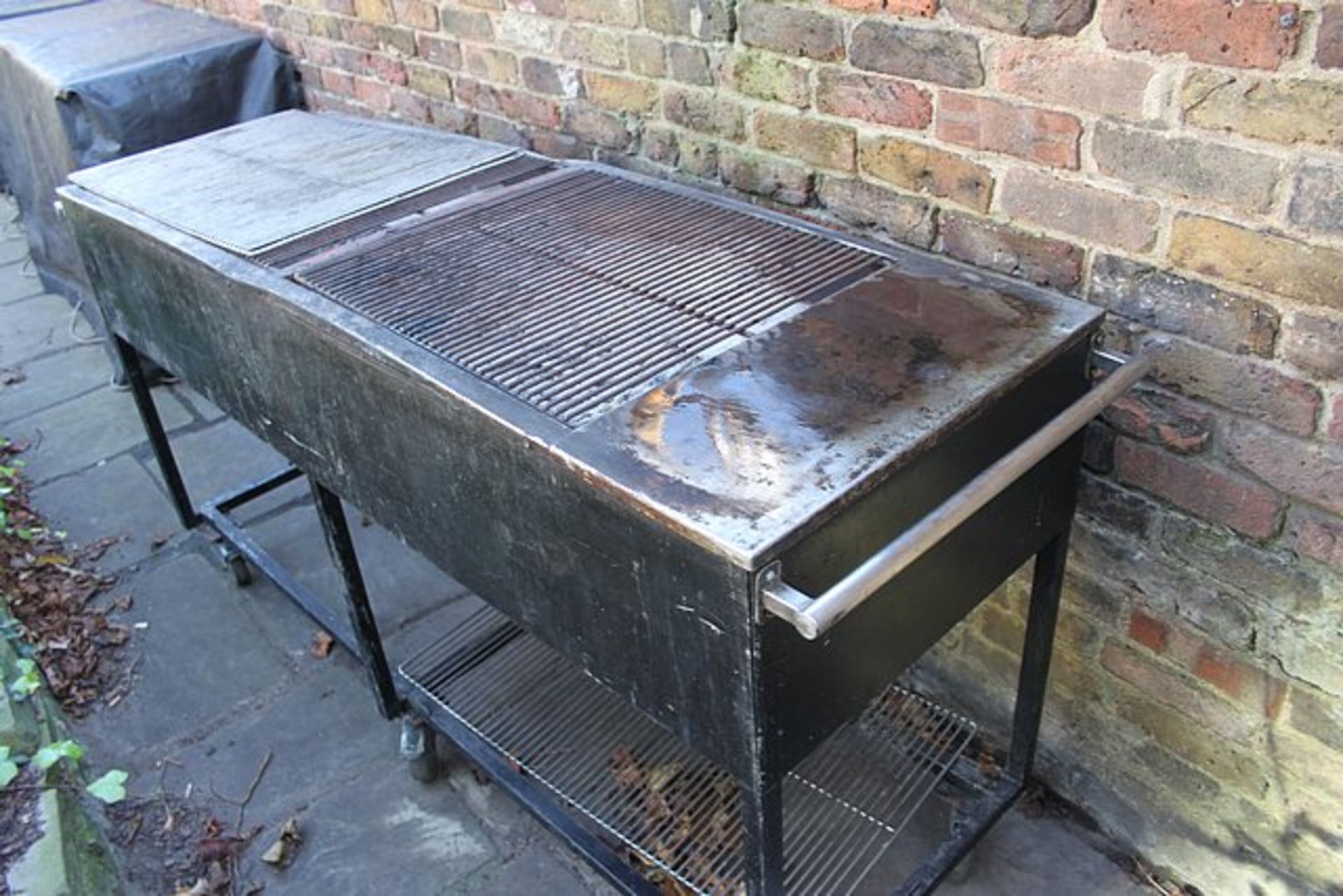 Stainless fabricated charcoal BBQ station 1900mm x 600mm