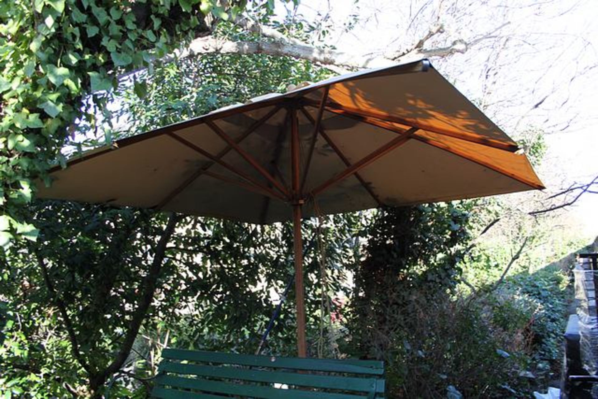 Teak wood Bambralla parasol 2800mm span canopy