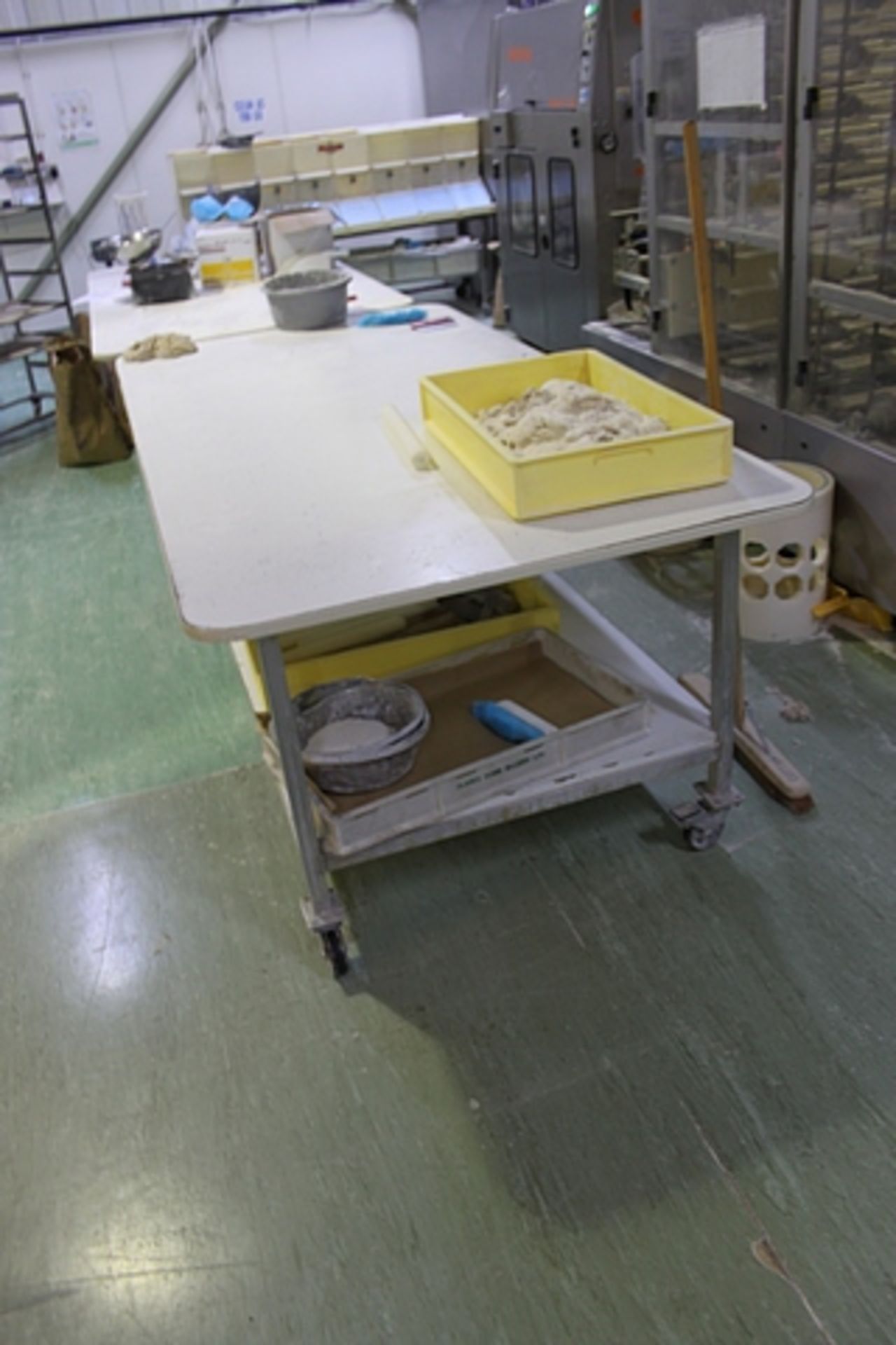 Mobile bakery kneading table 2400mm x 1200mm