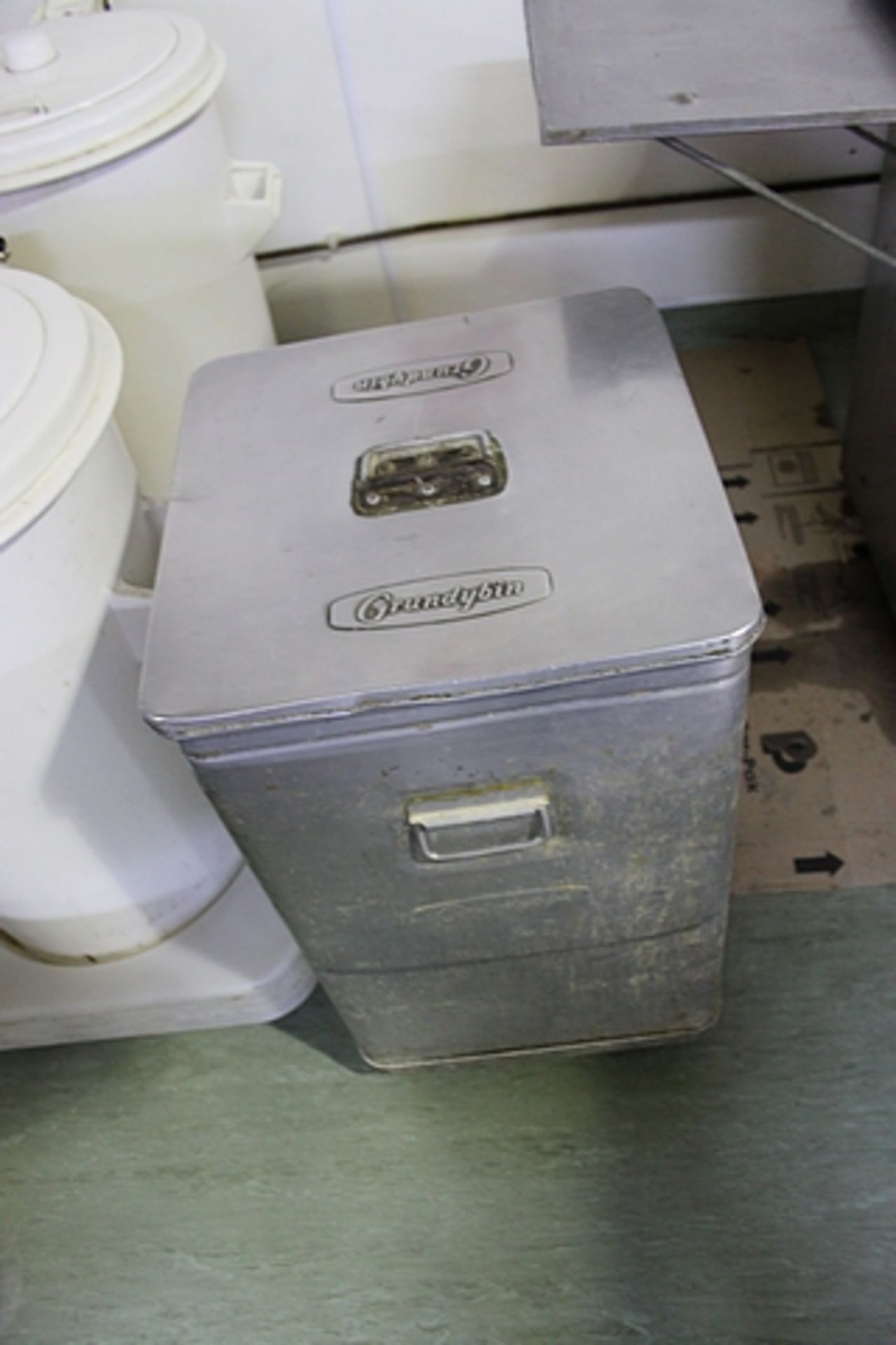 2 x Aluminium Grundy ingredient bin 420mm x 750mm