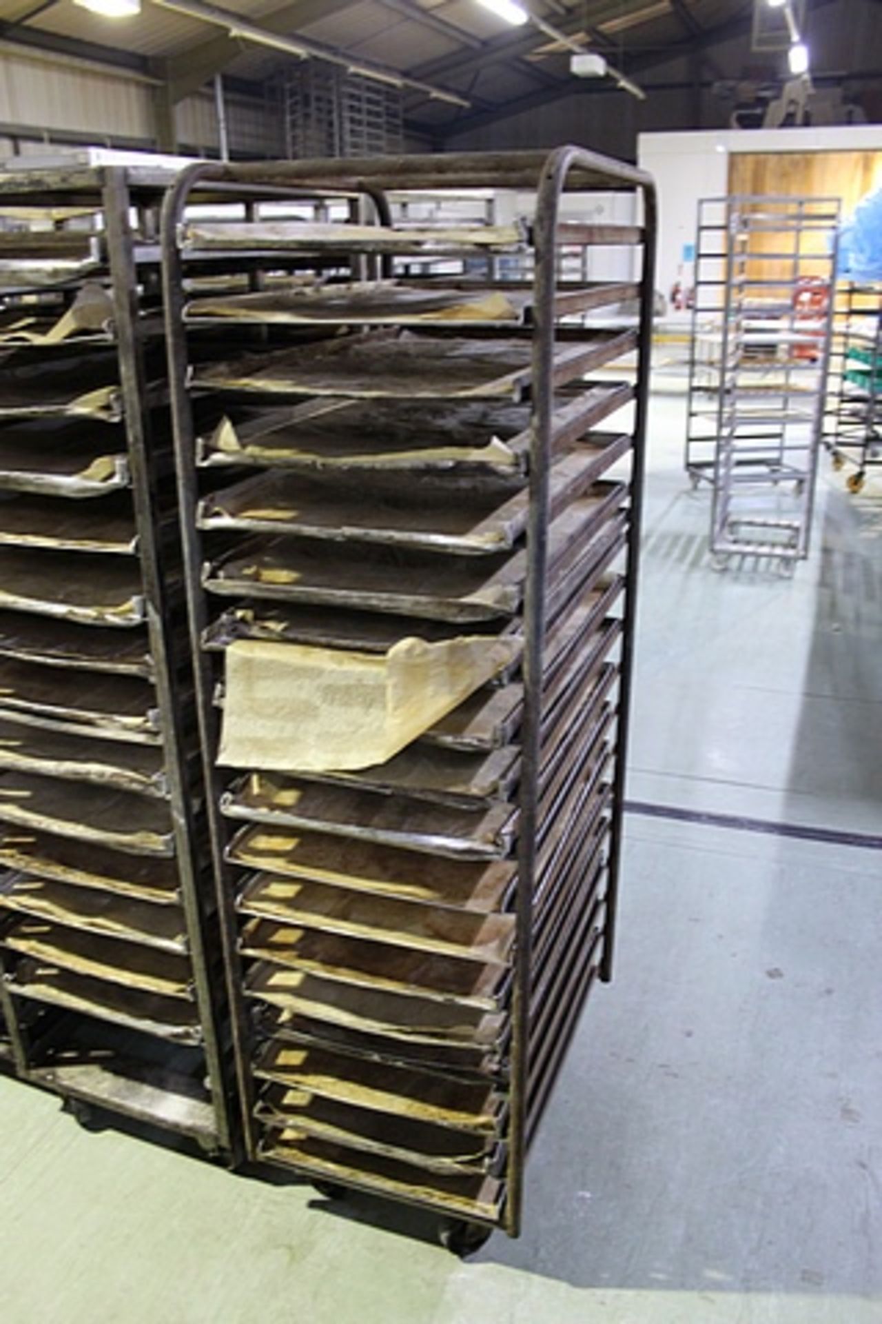 5 x galvanised 10 tier bakery racks various takes 30 x 18 trays