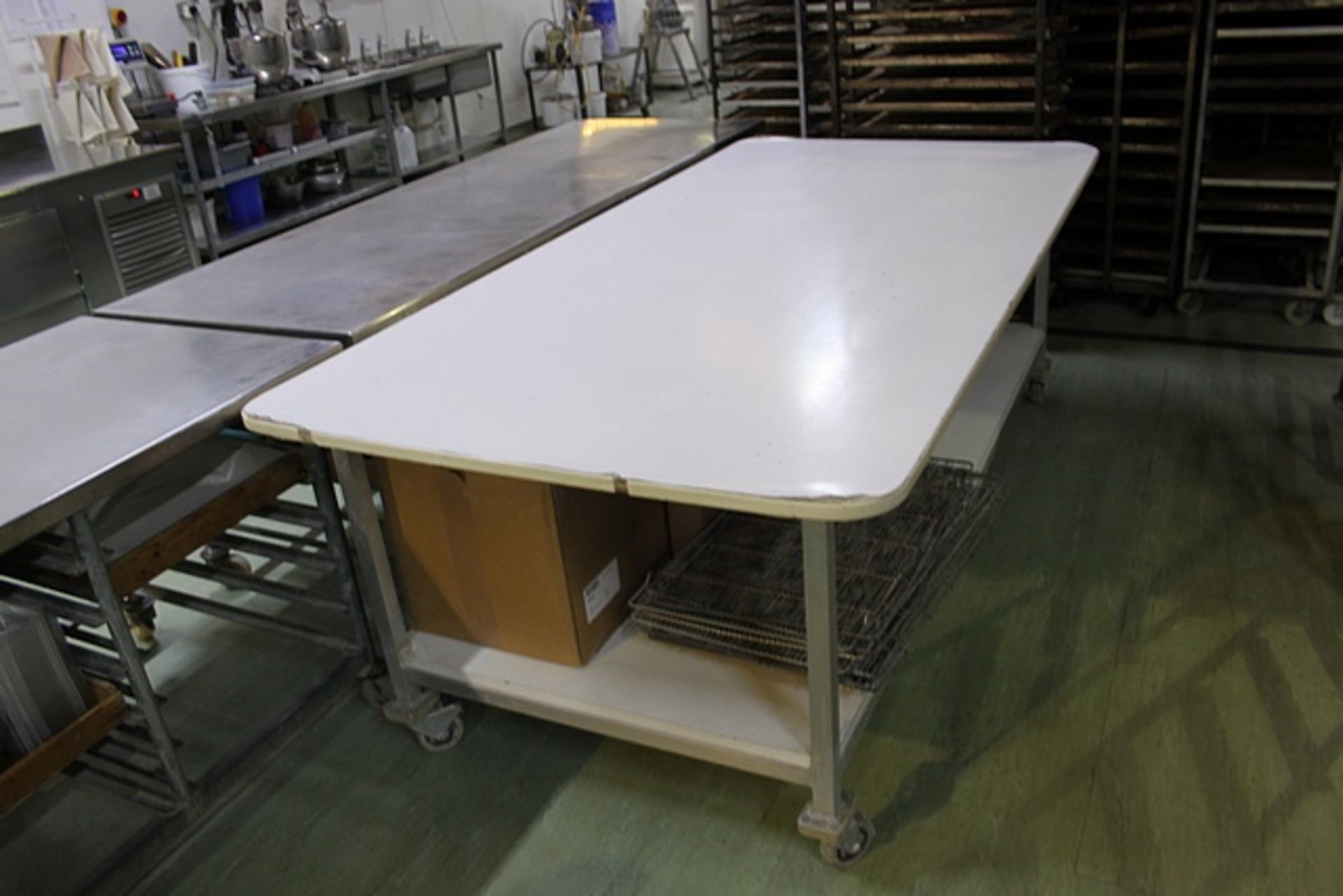 Mobile bakery kneading table 2400mm x 1200mm