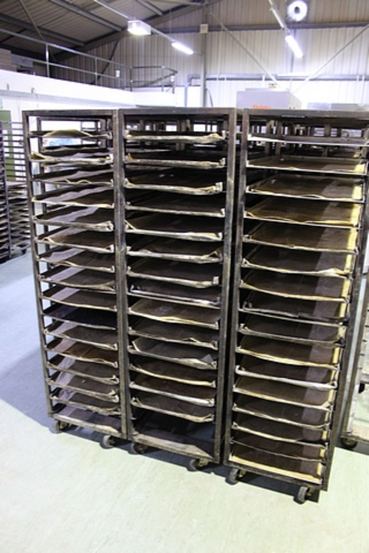 4 x stainless steel 16 tray bakery rack 770mm x 520mm x 1800mm