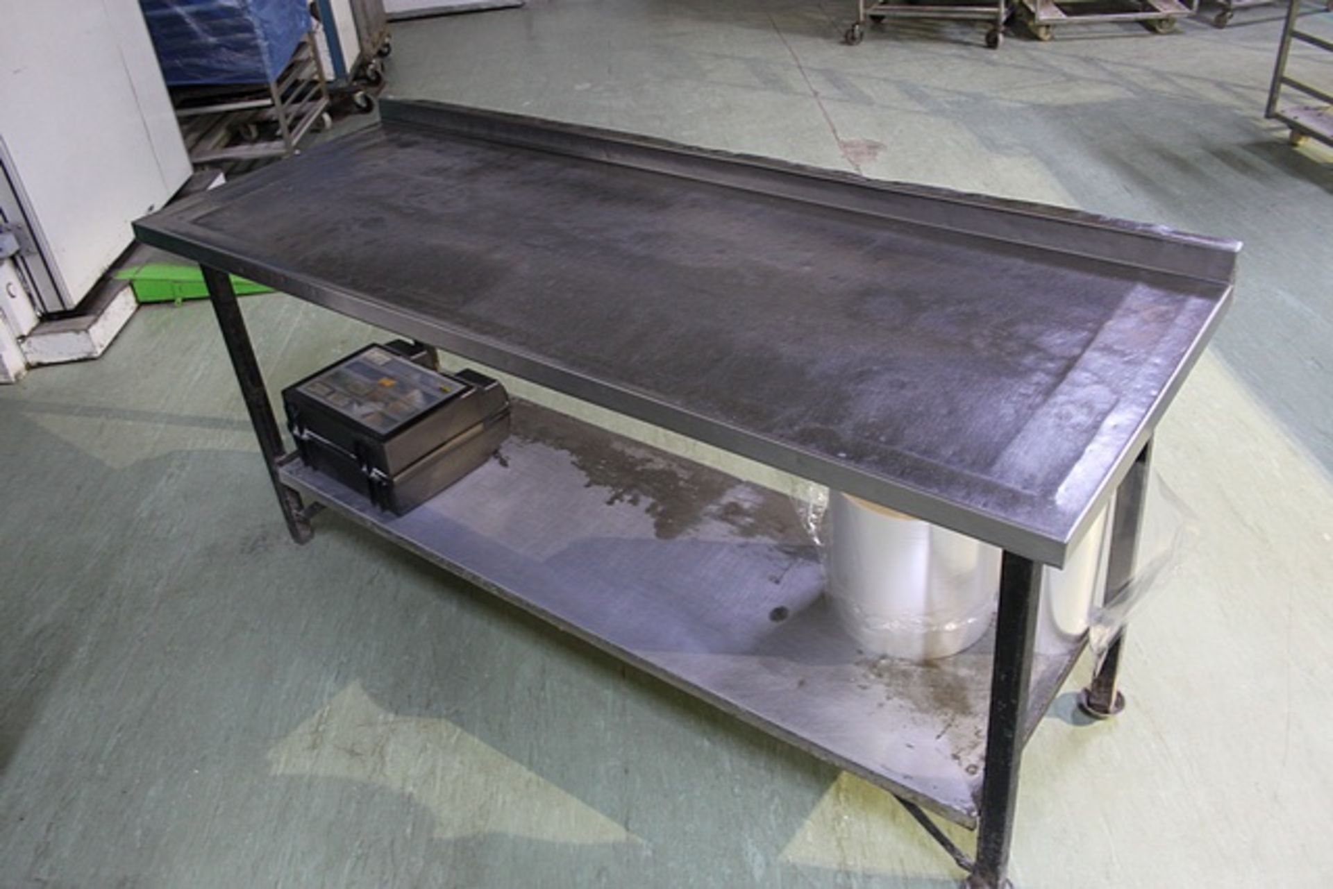 Stainless steel top table with upstand 1830mm x 670mm