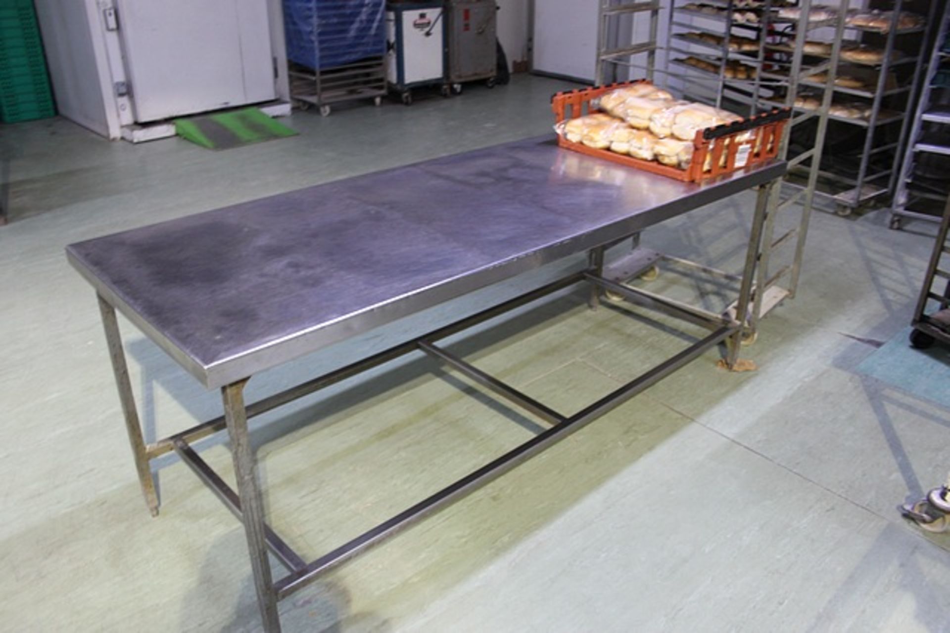 Stainless steel table 2160mm x 790mm