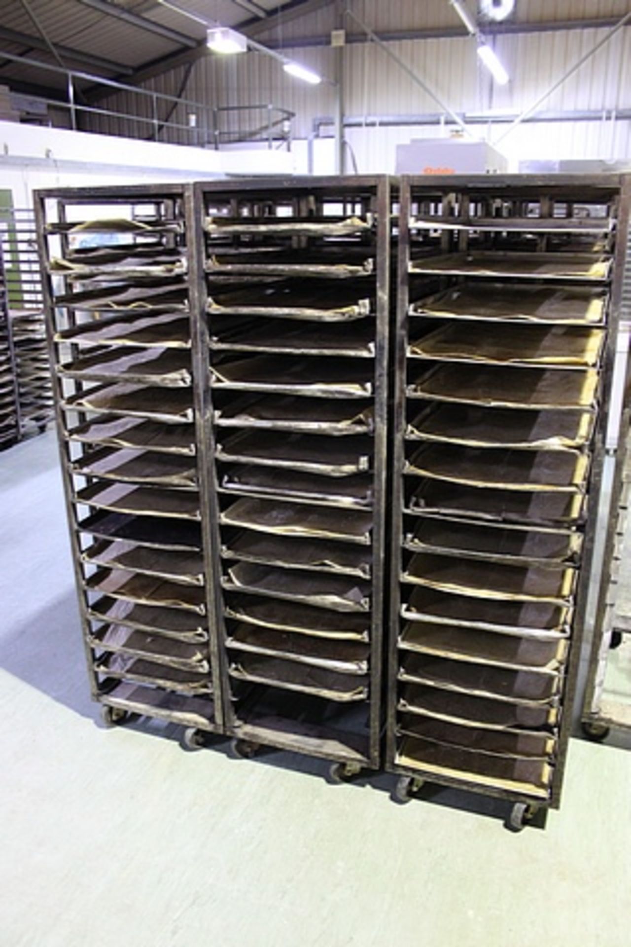 4 x stainless steel 24 tray bakery rack 760mm x 530mm x 1800mm