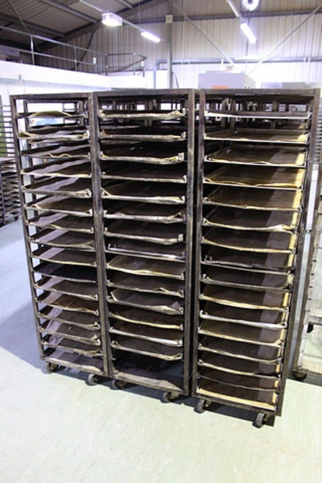 4 x stainless steel 16 tray bakery rack 770mm x 520mm x 1800mm