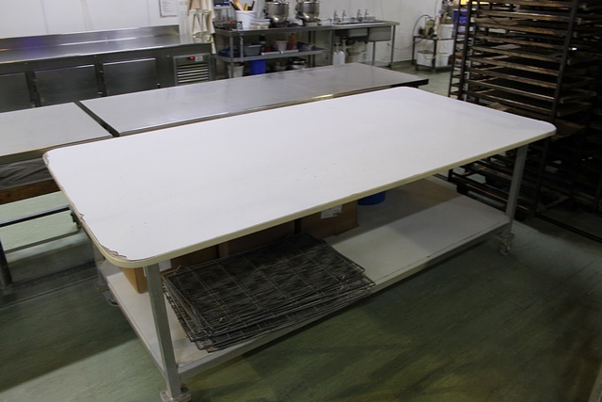 Mobile bakery kneading table 2400mm x 1200mm