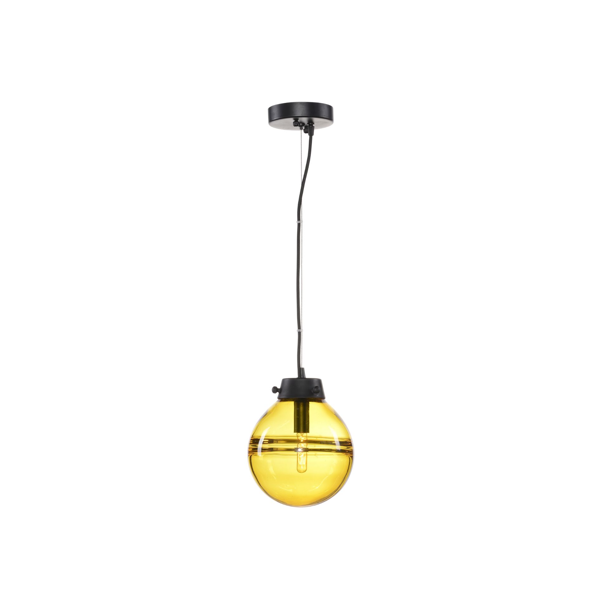 Mercury Ball Pendant Yel & Matt Black (UK) 20 x 20 x 27 5cm RRP £305