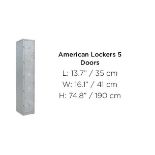 American Lockers 5 Doors-Buff Steel 34 9 x 41 x 190cm RRP £720