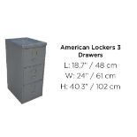 American Lockers 3 Draw-Buff Steel 47 5x61x102 4cm RRP £960