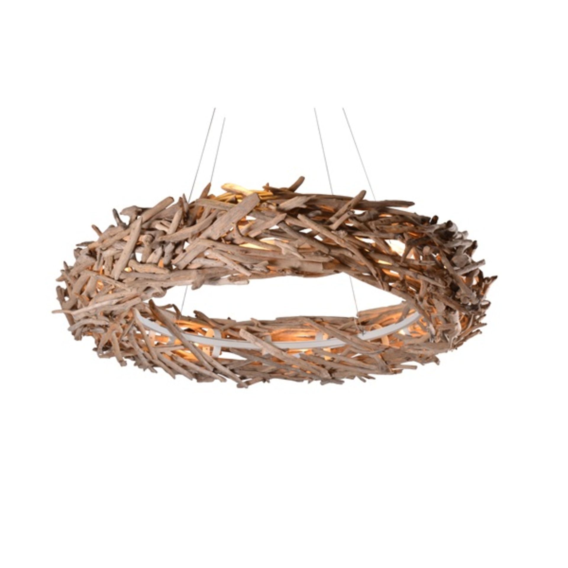 L187 Sorlak Pendant 160cm Drift Wood & White (UK) 160 x 160 x 50cm RRP £2215