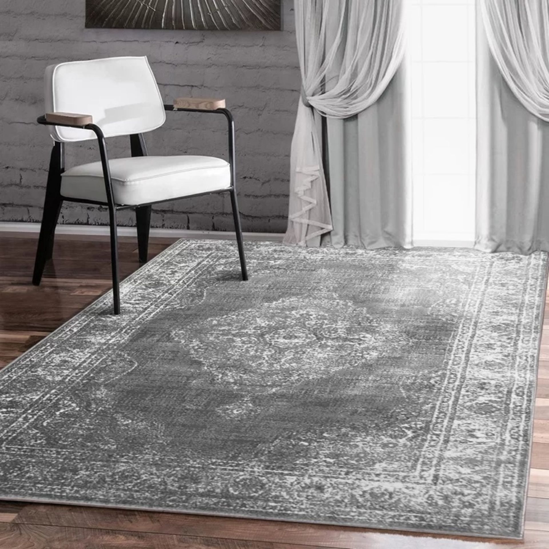 Santorini grey area rug 200 x 290cm