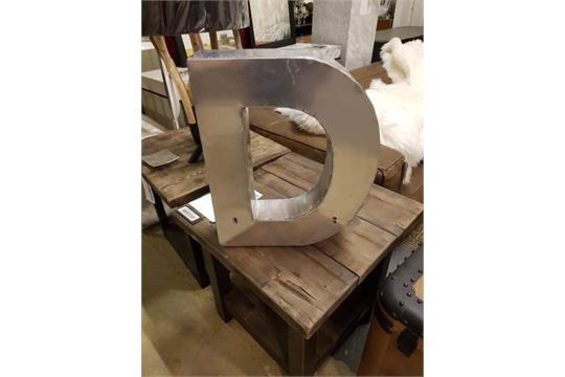 Letter-D Aero Handcrafted In A Slightly Distressed Aluminium Finish