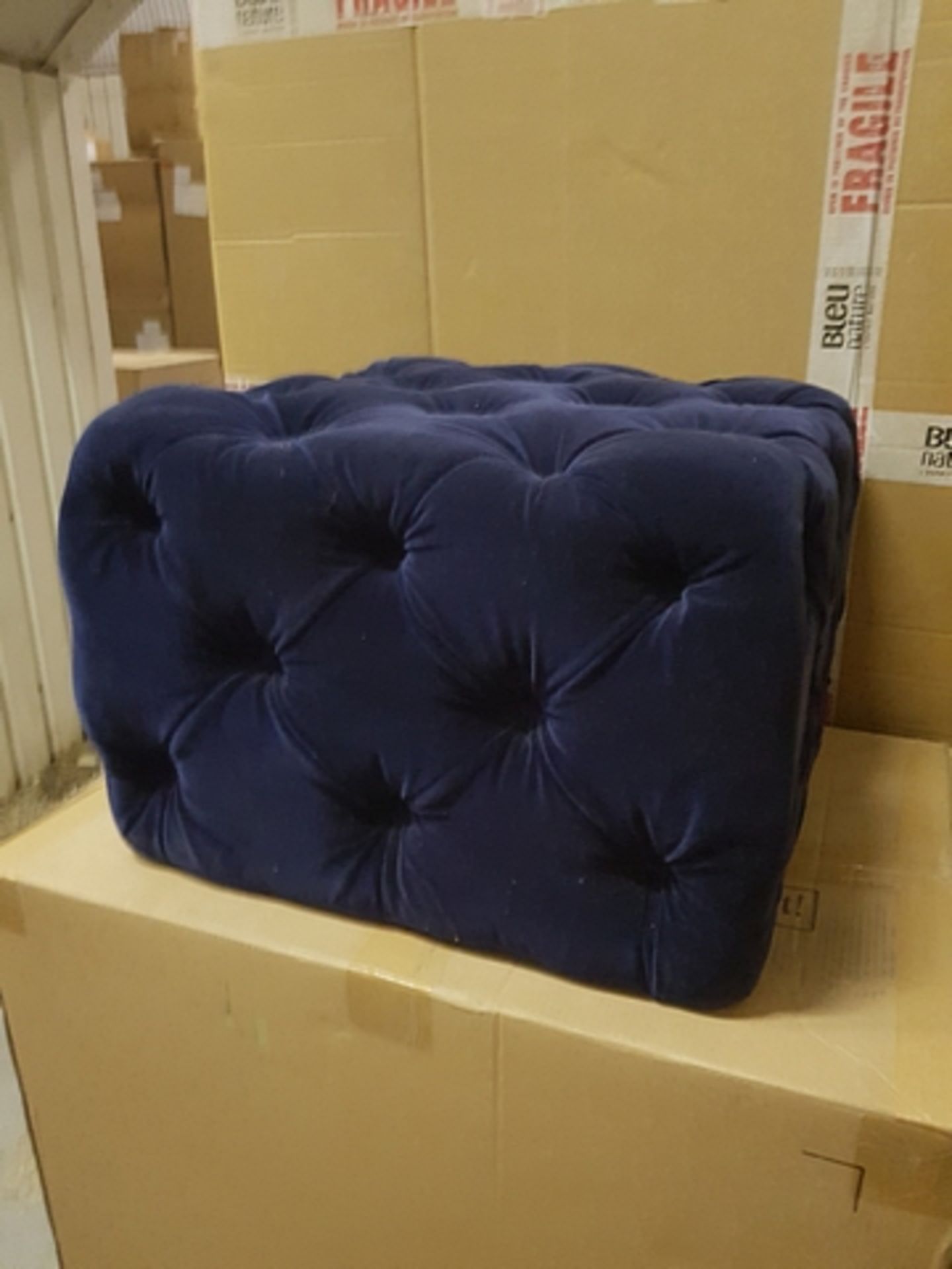 Masters Small Square Footstool Library Blue 61 x 61 x 42