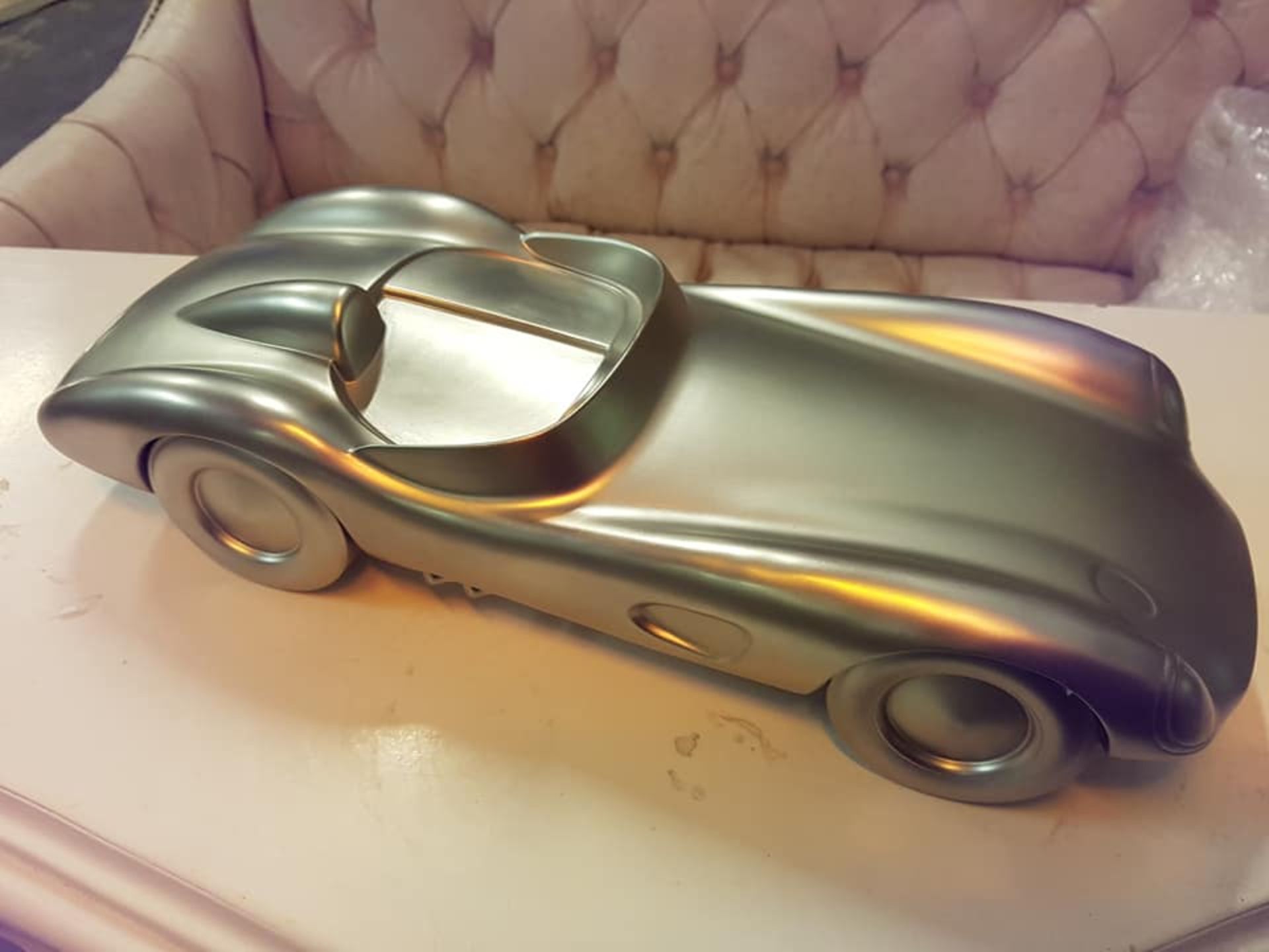 Aston Martin DBR1 1957-Silver Car Model 45x18x10cm RRP £380