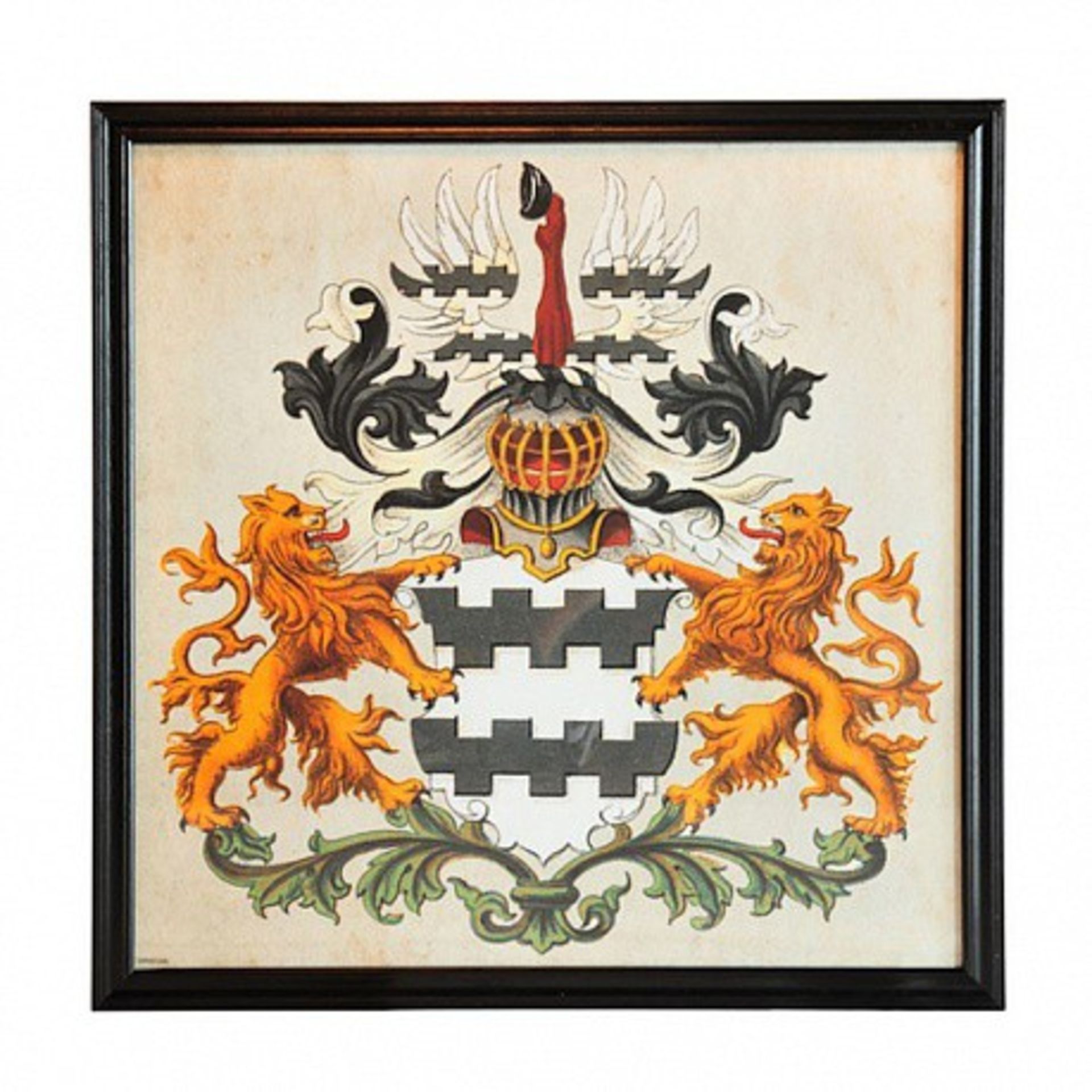 Crest Duncan 55cm Art Black Wood 55 x 3 x 55 5cm Historically-Inspired Print Sourced From