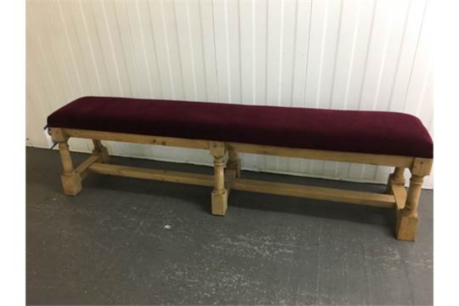 Refectory Bench Cardinal Red Velvet 167 X 34 X 51cm RRP £1200