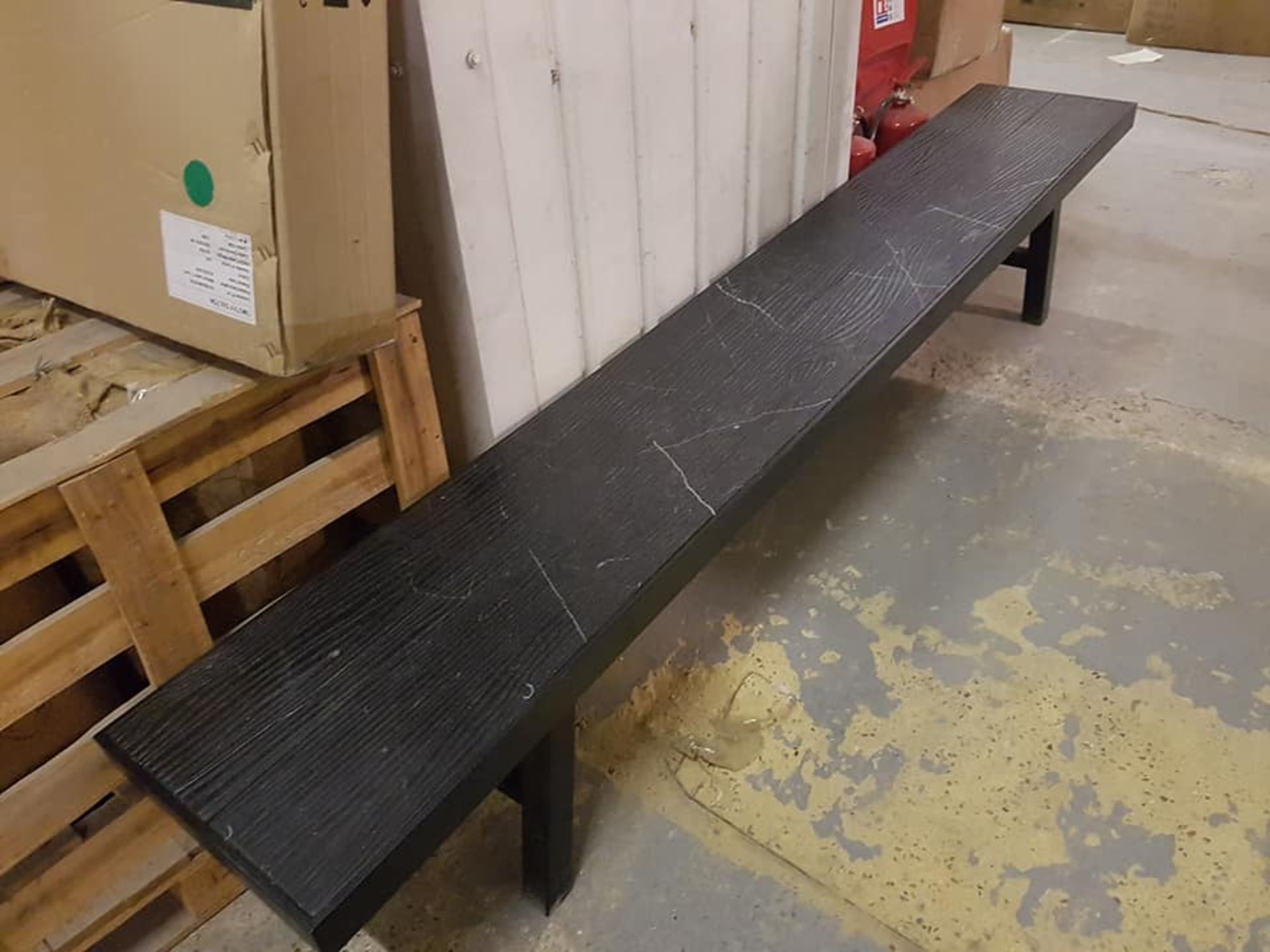 Bench Black Marble 253 x 41 x 47cm