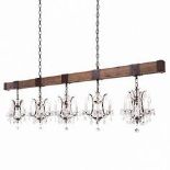 Axe Crystal Rectangular Chandelier 234x35cm-Antique Rust (UK) 234x35x70cm RRP £2770