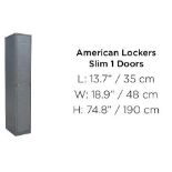 American Lockers Slim 1 Door-Buff Steel 34 9x48x190cm RRP £645