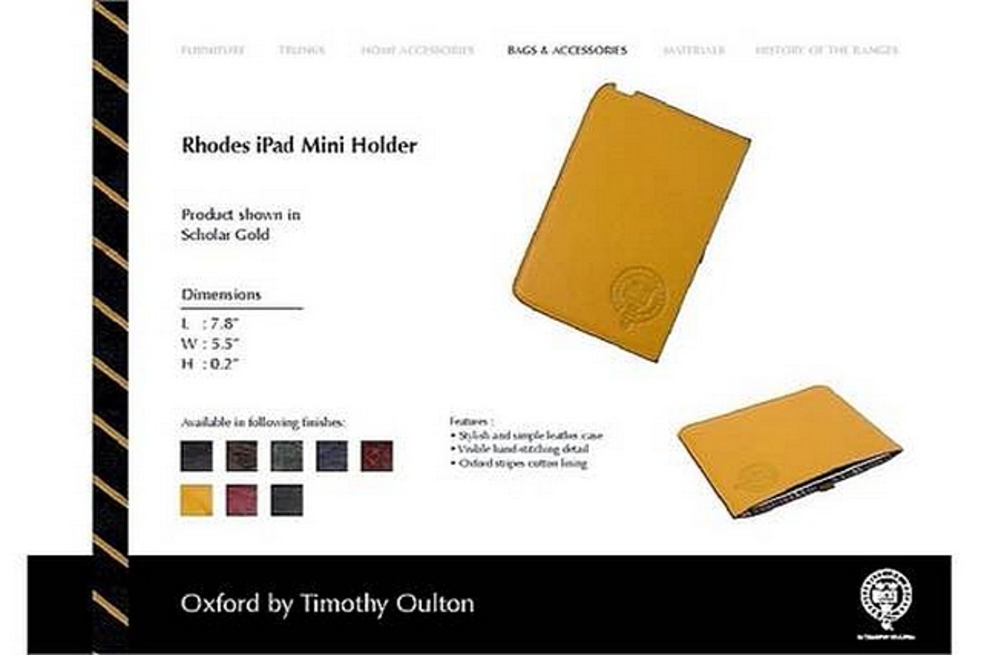Rhodes Mini Ipad Case Library Brown (X1) 22x0 5x14 5cm RRP £ 90