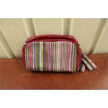 Timothy Oulton Rhodes Oxford Toilet Bag Stripes Lea Scholar Red Rrp £160