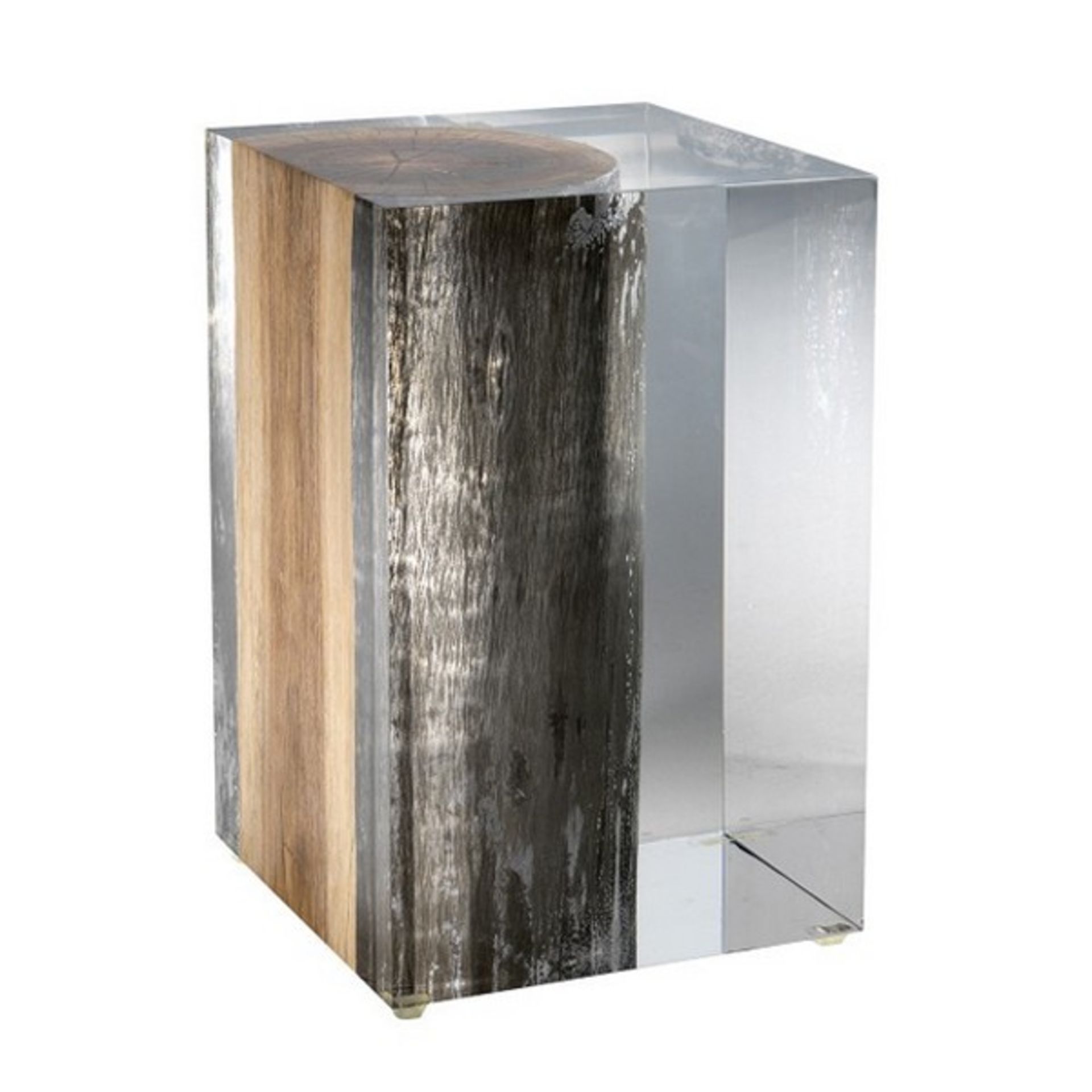 F162 Nilleq Side Table Acrylic (S)-Drift Wood 15 x 15 x 20cm RRP £520