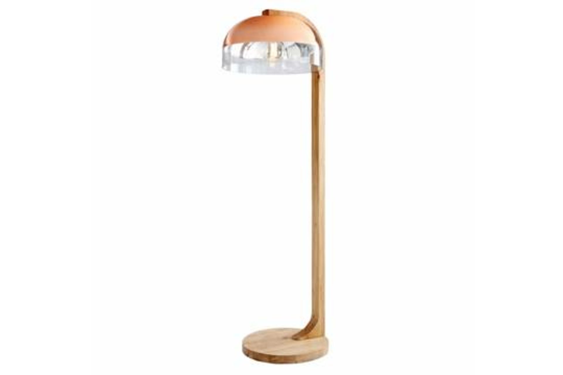 L252 Cocoon Floor Lamp Oak And Copper Glass (UK) 60 x 55 x 190cm RRP £1245