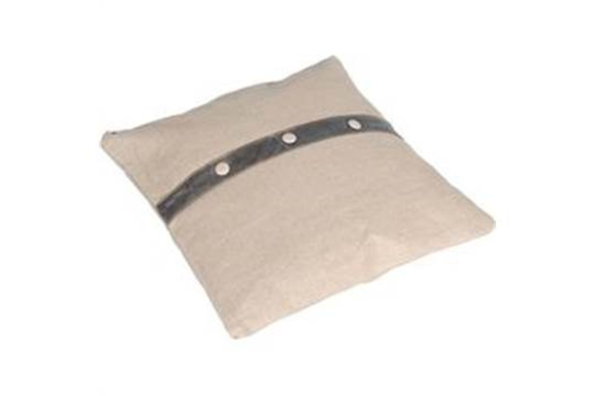 Pillow Rye & Ginger - Stoned Linen & Loden Leather 50 x 50 x15cm