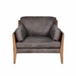 Loffee Sofa 1 Seater Sioux Charcoal Leather The Loffee Range Has Been Inspired By Scandivian