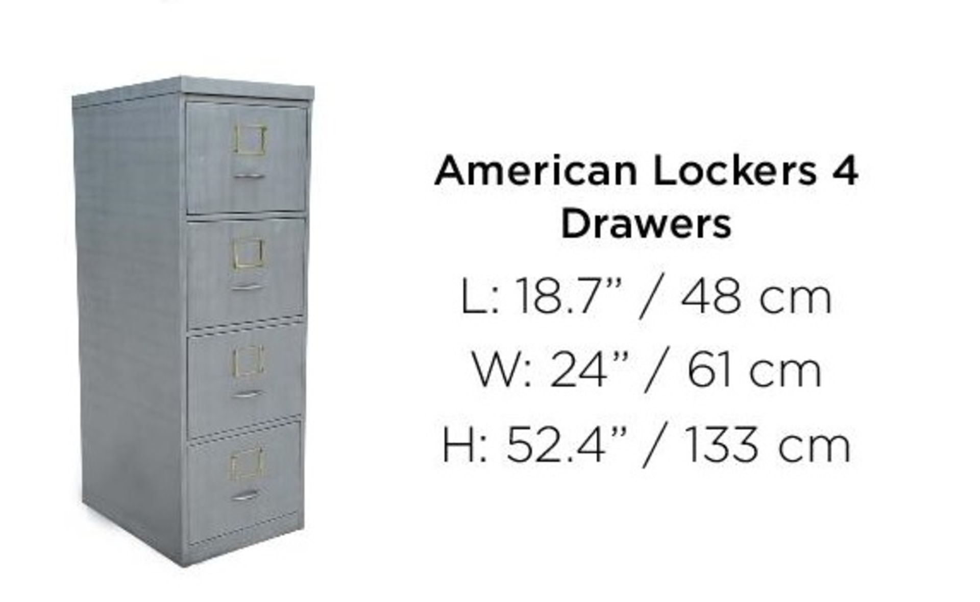 American Lockers 4 Draw-Buff Steel 47 5x61x133 2cm RRP £1200