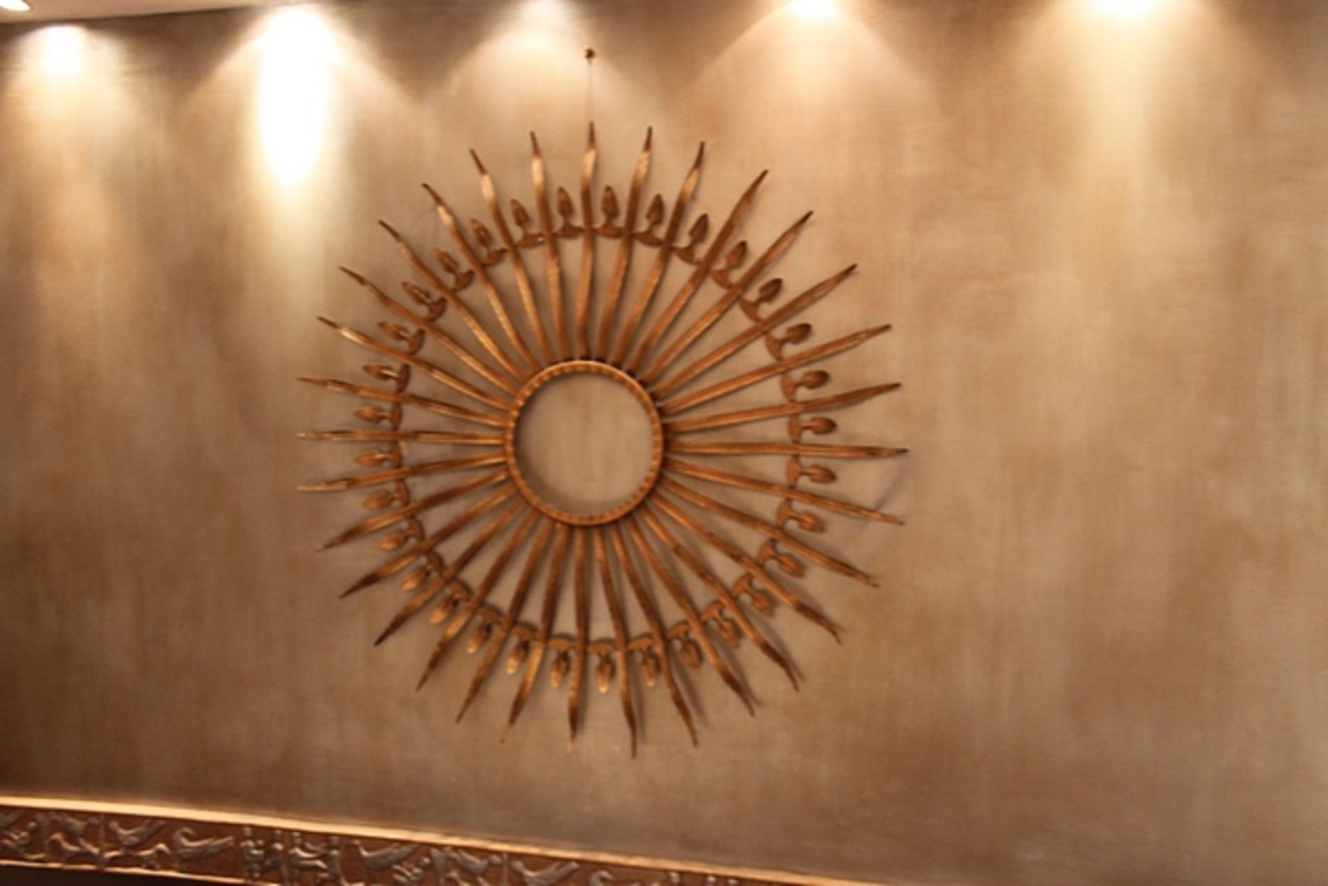 2 x copper brass wall art - Starburst 1m diameter