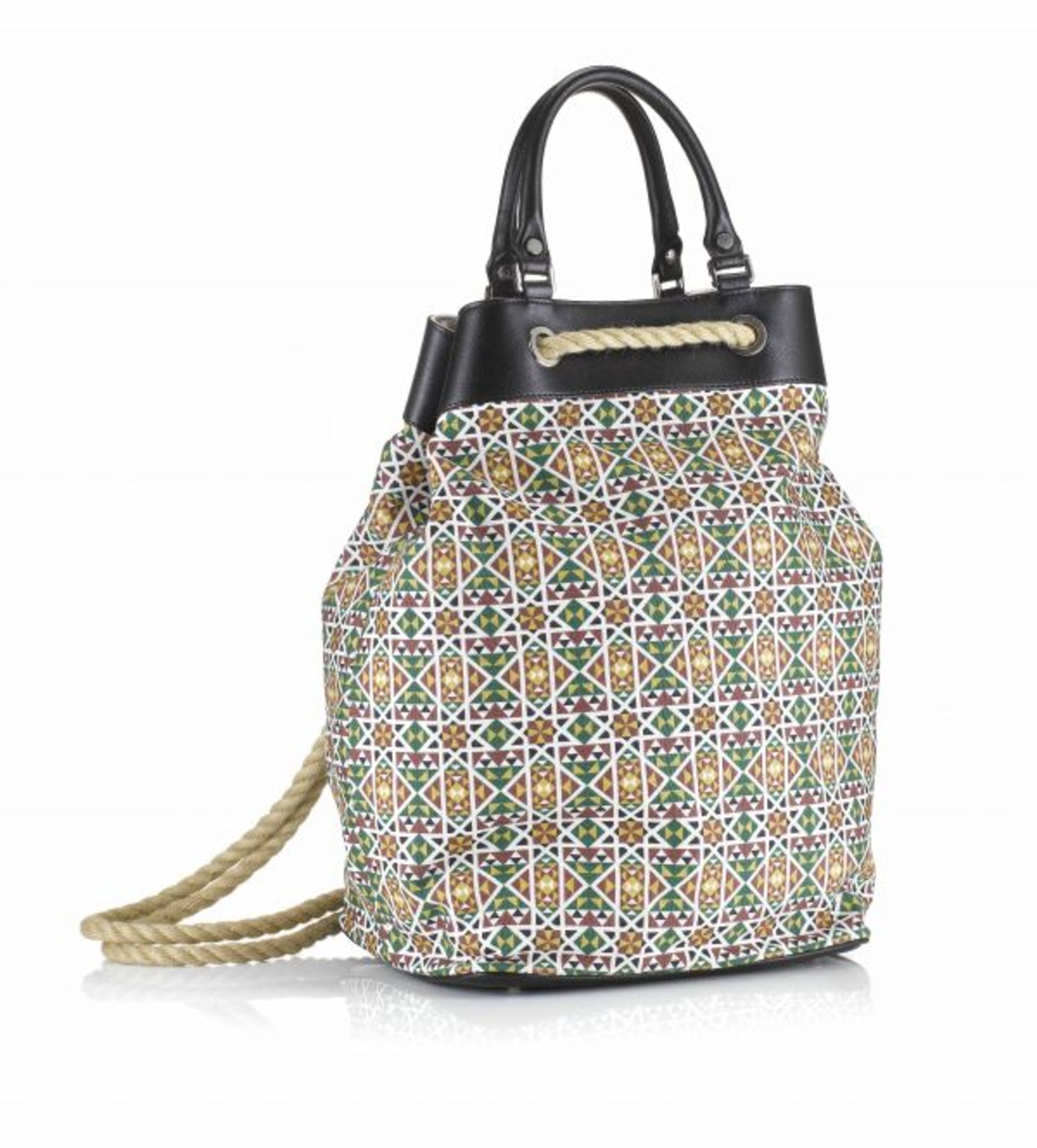 MOSAIC BEACH BAG PALATINA BLACK LEATHER BEACH BAG MOSAICS CELEBRATION RRP £345.00 The Palatina Black