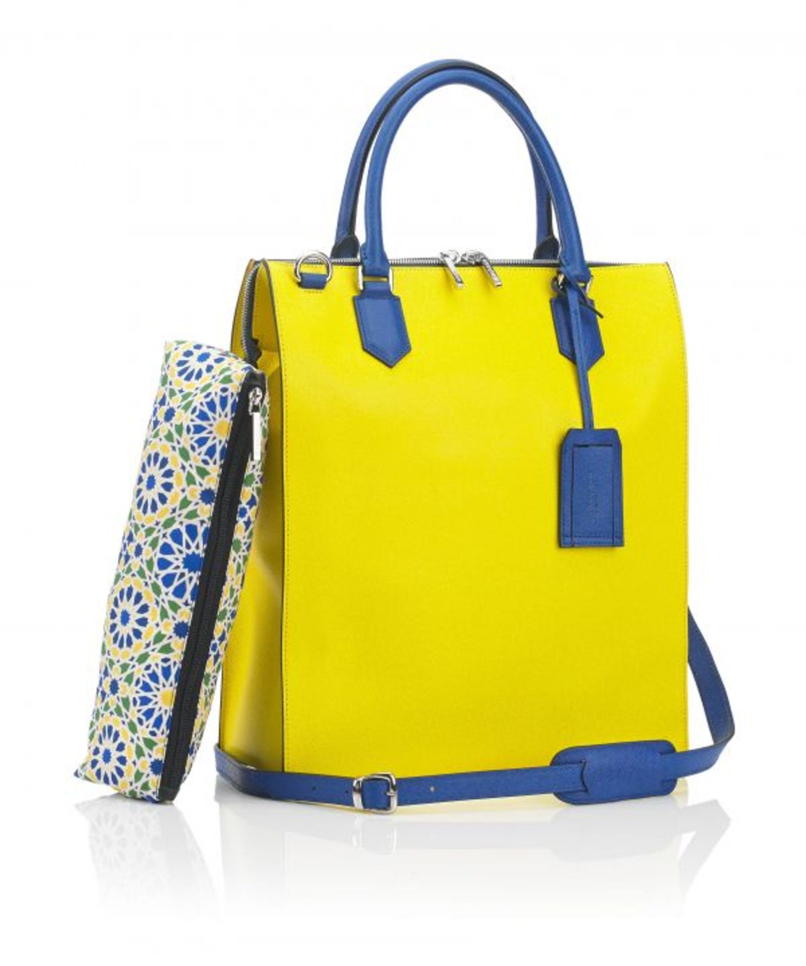 GRANADA ALL YELLOW LEATHER TOTE BAG ARABESQUE RRP £695.00 The GRANADA yellow leather tote bag is the