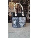 GRANADA LEATHER TOTE BAG GRANADA Navy & Cosmati LEATHER TOTE BAG ARABESQUE RRP £695.00 The GRANADA