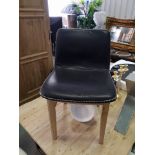 Bleu Nature F293 Cocoon Dining Chair With New Stitching -Sioux Black & Brown Nibbed Oak 49 x 57 x 79