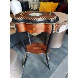 A late 19th Century gilt bronze-mounted amboyna and marquetry work table