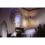 A Huge Light Feature Frame in the form of a Mirror – Gold Painted Pierced Frame 150cm diameter – thi