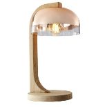 Bleu Nature L253 Cocoon Table Lamp Glass with copper metalization and raw oak (UK) 39 x 35 x 68cm
