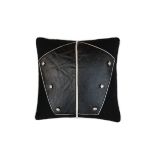 A Military-Inspired Cushion Hand-Sewn With Vintage Elements Cushion Black Body 57cm RRP £390