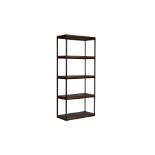 Sandshore Single Bookcase Is A Solid black Oak Piece With A Clear Industrial Look