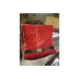 2 x A Military-Inspired Cushion Hand-Sewn With Vintage Elements Red Belt 43cm RRP £220