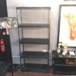 Versailles Single Bookcase Marble Black Honed & Iron 90 X 40 X 200cm