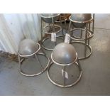 2 x Contemporary bar stools chrome frame with pilates ball grey 35cm
