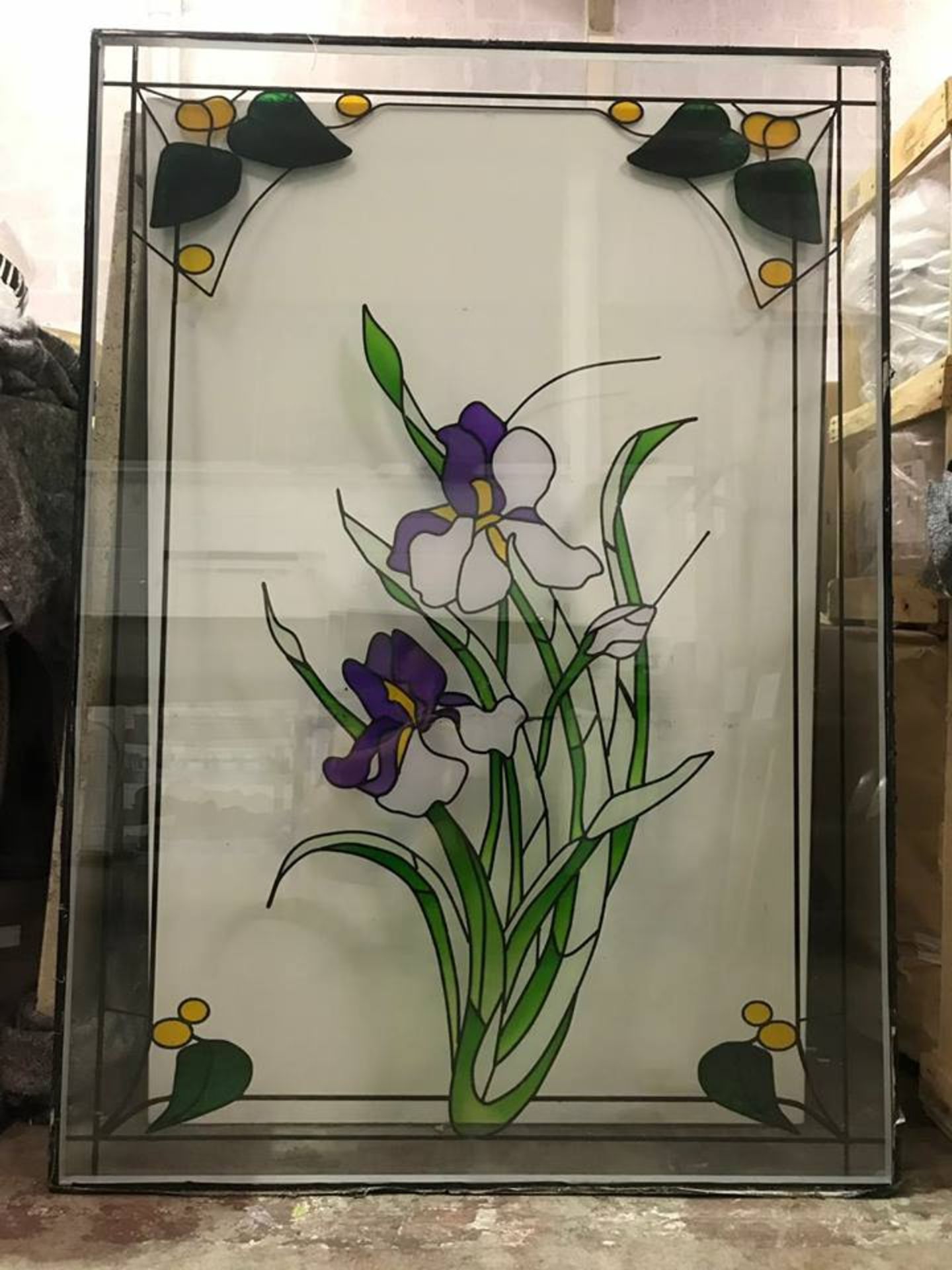 A Stained Glass Panel 112 x 30 x 157