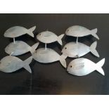 Decorative Wall Art - 10 x Panel Aluminium Fish School 35 x 18cm each