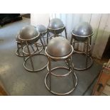2 x Contemporary bar stools chrome frame with pilates ball grey 61cm